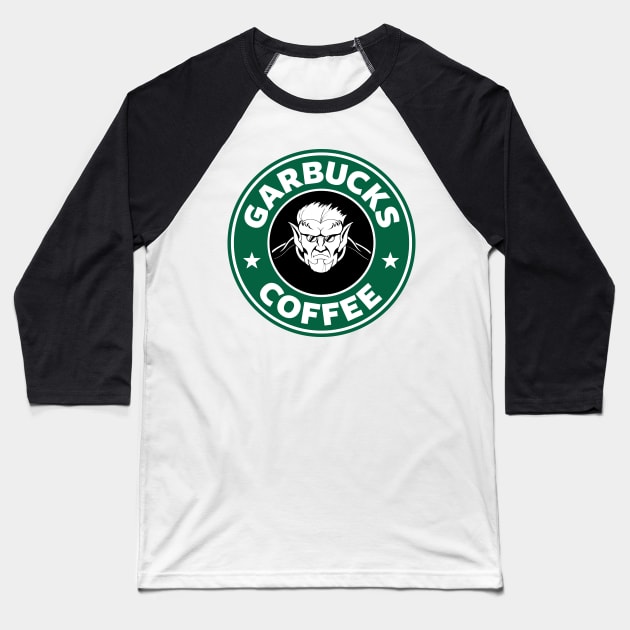 Garbucks Coffee - Hawkstone Baseball T-Shirt by Twogargs